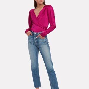 Caorline Constas Hot Pink Silk Bodysuit